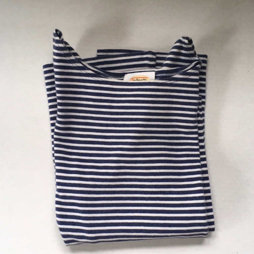 Talbots striped 3/4 inch sleeve top